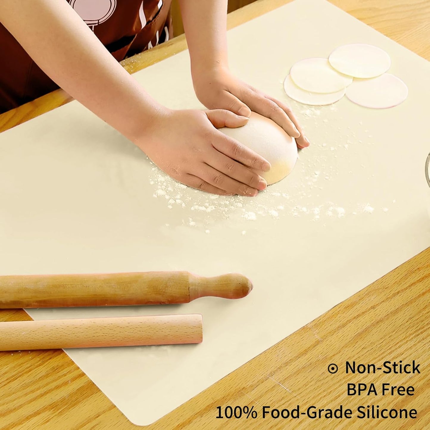 Extra Large Dark Green Countertop Mat - Silicone Table Kitchen Desk Mat - Non-Slip & Heat Resistant - Dinner Placemat Pastry Dough Rolling Mat - Colors A
