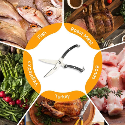 Hoteche 10-Inch Poultry Shears – Heavy Duty Kitchen Shears for Cutting Chicken, Meat & Bones – Stainless Steel Professional Kitchen Scissors with Non-Slip Handle