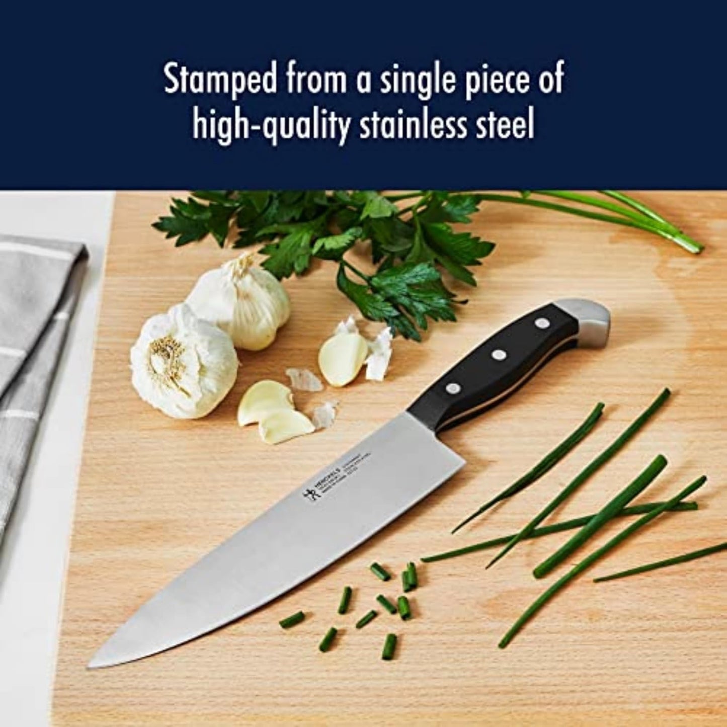 HENCKELS Statement Razor-Sharp 8-inch Slicing Knife, German Engineered Informed by 100+ Years of Mastery, Black/Stainless Steel
