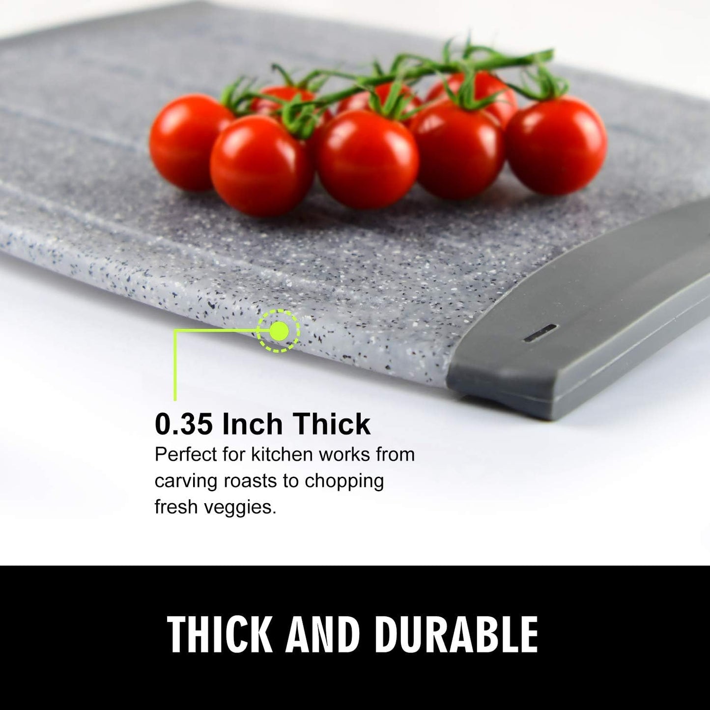 Small Plastic Cutting Board Set of 2, Mini Cutting Board for Small Kitchen Tasks, Non Slip Edges, Unique Design with Multiple Juice Grooves! BPA Free, Non-Porous, Dishwasher Safe (9.84" x 7.48")