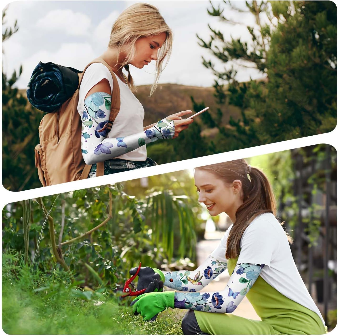 YPHCDO Gardening Sleeves Farm Sun Protection Arm Cooling Sleeves Thorn Proof Garden for Women Men with Thumb Hole