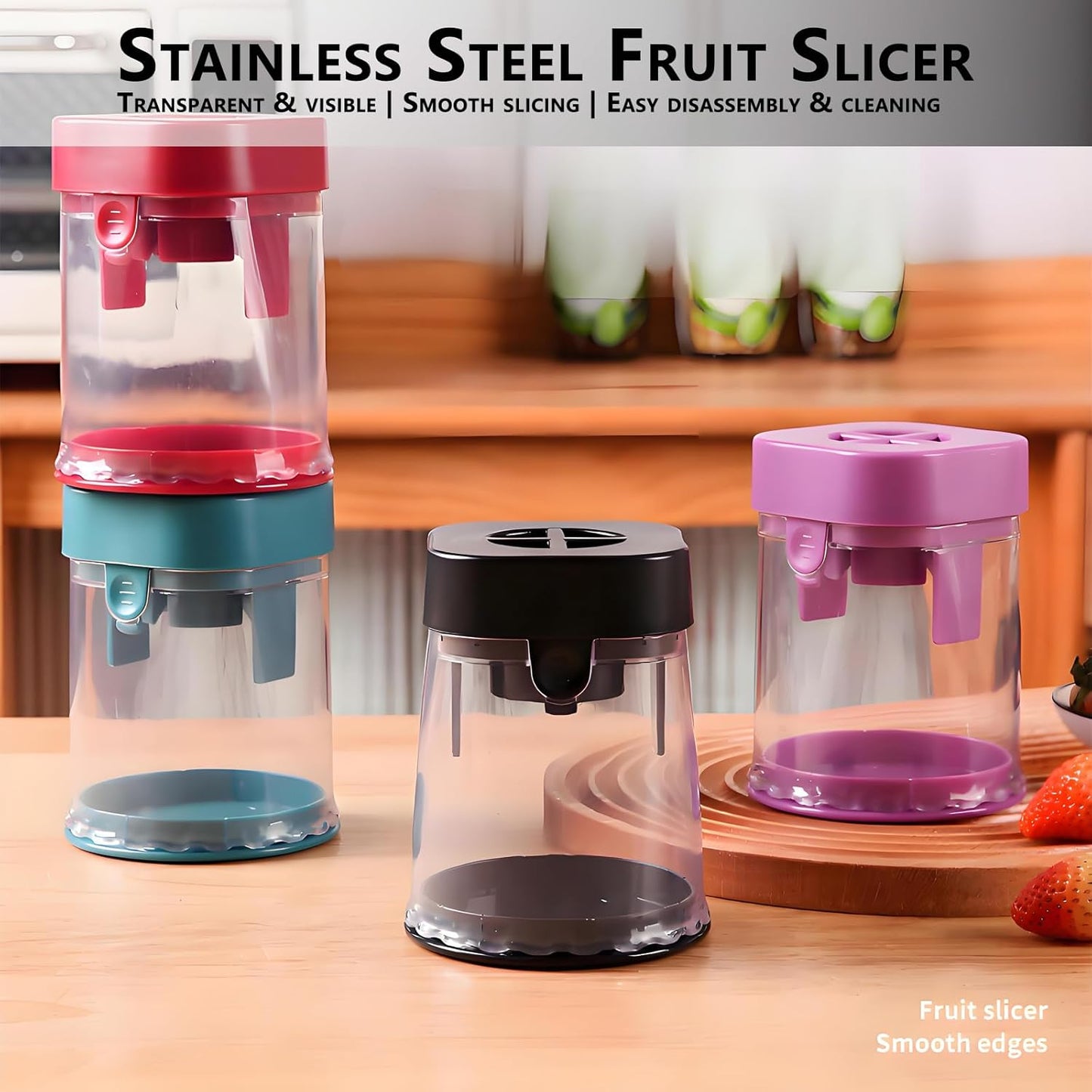 New Grape Cutter for Toddlers, Cutter Quarter Slicer Tool Into 4 Pieces for Slicing Grapes, Strawberries, Cherry, Tomatoes (Pink)