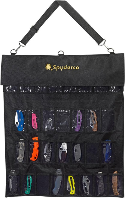 Spyderco SpyderPac - Includes Deep Pockets with Heavy Duty Polyester Design, Clear Plastic Window, Velcro Closures, and Adjustable Shoulder Strap