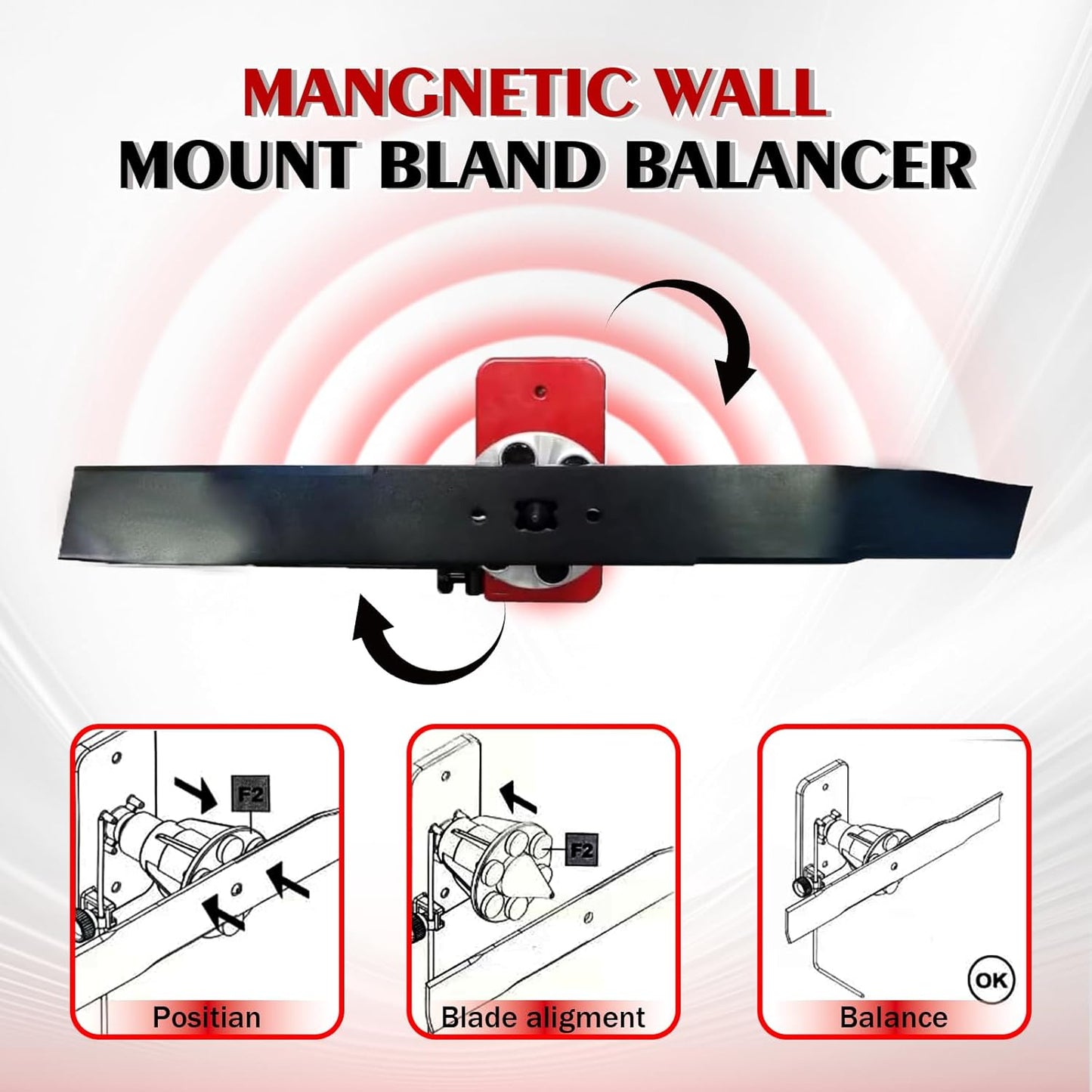 New Upgrade Large Size Mower Blade Sharpener 15°-45° Adjustable Frame with Ball Bearing 25mm Enlarged Handle Lawn Mower Blade Sharpener for Straight and Standard Lawnmower Blades- Black