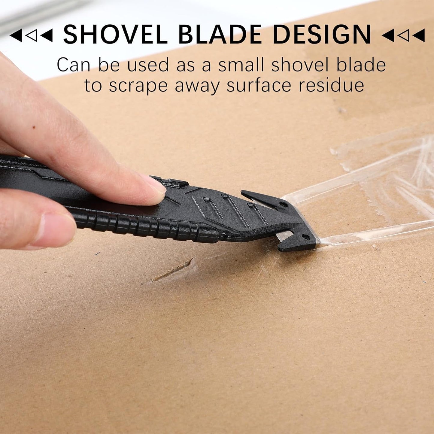 Therwen 30 Pcs Safety Box Cutter Knife of Stainless Steel Concealed Blade Package Opener with Tape Splitter for Carton Cardboard Wrap Letter Work Bag Straps Film Utility Tool (Black)