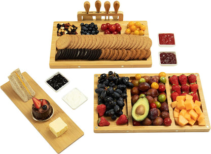 drmvalg Charcuterie Board Cheese Tray Set with Stainless Steel Knives, Slates and Bowls. Gift for Housewarming, Wedding Couple, Bridal Shower (cb001)