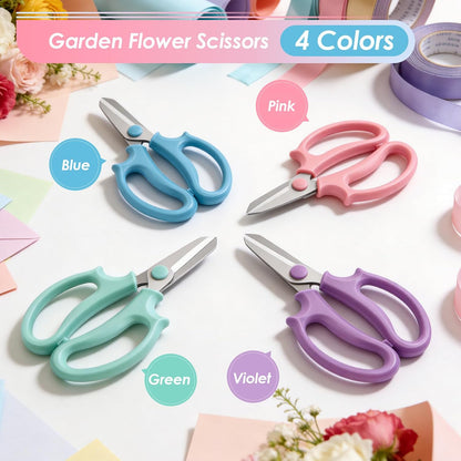 4PCS Flower Scissors, Stainless Steel Floral Scissors, Garden Pruning Shears with Comfort Grip Handle, Perfect for Arranging Flowers, Pruning, Trimming Plants, Gardening Tool