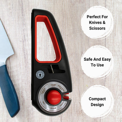 Premium Knife and Scissor Sharpener 7-in-1, Enhance Kitchen Efficiency and Safety, Professional Sharpening Tool, Precision Edge Coarse, Fine Sharpeners Sharpening System and More, Easy