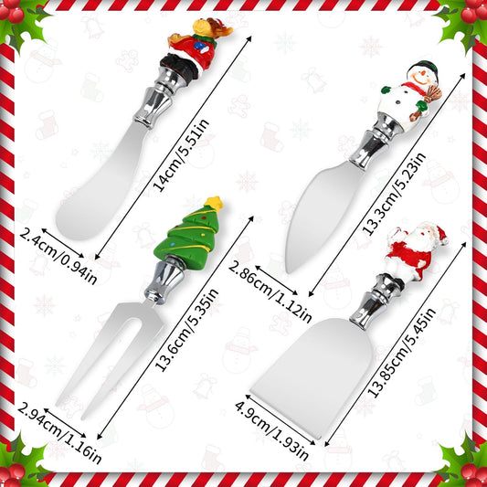 4 Pcs Easter Cheese Knives Set, Resin Handle with Stainless Steel Blade Spreader for Cheese Cream Jam Butter Charcuterie Board Tools