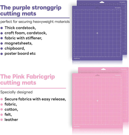 Cutting Mat for Cricut,12x12 inch 4 Pack Variety Cutting Mats LightGrip,Replacement Accessories for Cricut Maker 3/Maker/Explore 3/Air 2/Air/One