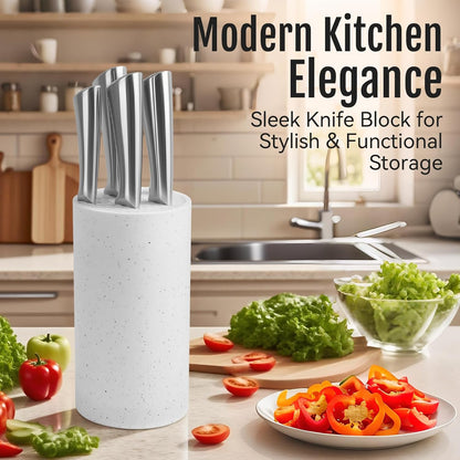 Universal Knife Block Without Knives: Qoosea Knife Block Detachable Knife Storage Space Saver for Kitchen Knife Organizer White