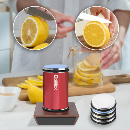 Knife Sharpener,Longer Rolling Knife Sharpener Kit,Diamond & Ceramic Knife Sharpening System with Leather Strop,4 Angle Guide, Replaceable Discs for All Kitchen Knives