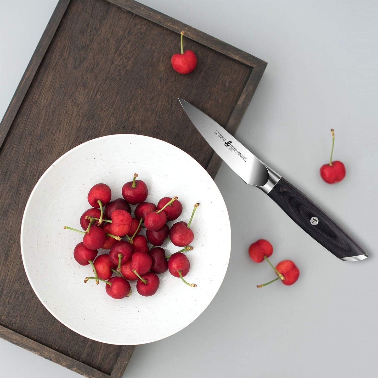 TUO Paring Knife 3.5 Inch - Ultra Sharp Peeling Knife - High Carbon Stainless Steel - Full Tang G10 Handle with Gift Box - Black Hawk S Series