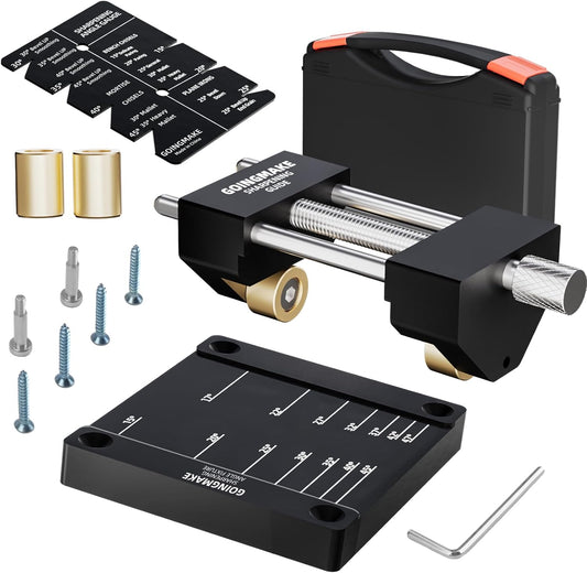 GOINGMAKE Honing Guide System Chisel Sharpening Kit for Woodworking Chisels and Planes 5/32" to 3" Chisel Sharpener Sharpening Holder Guide with Sharpening Angle Fixture, Angle Gauge and Storage Case