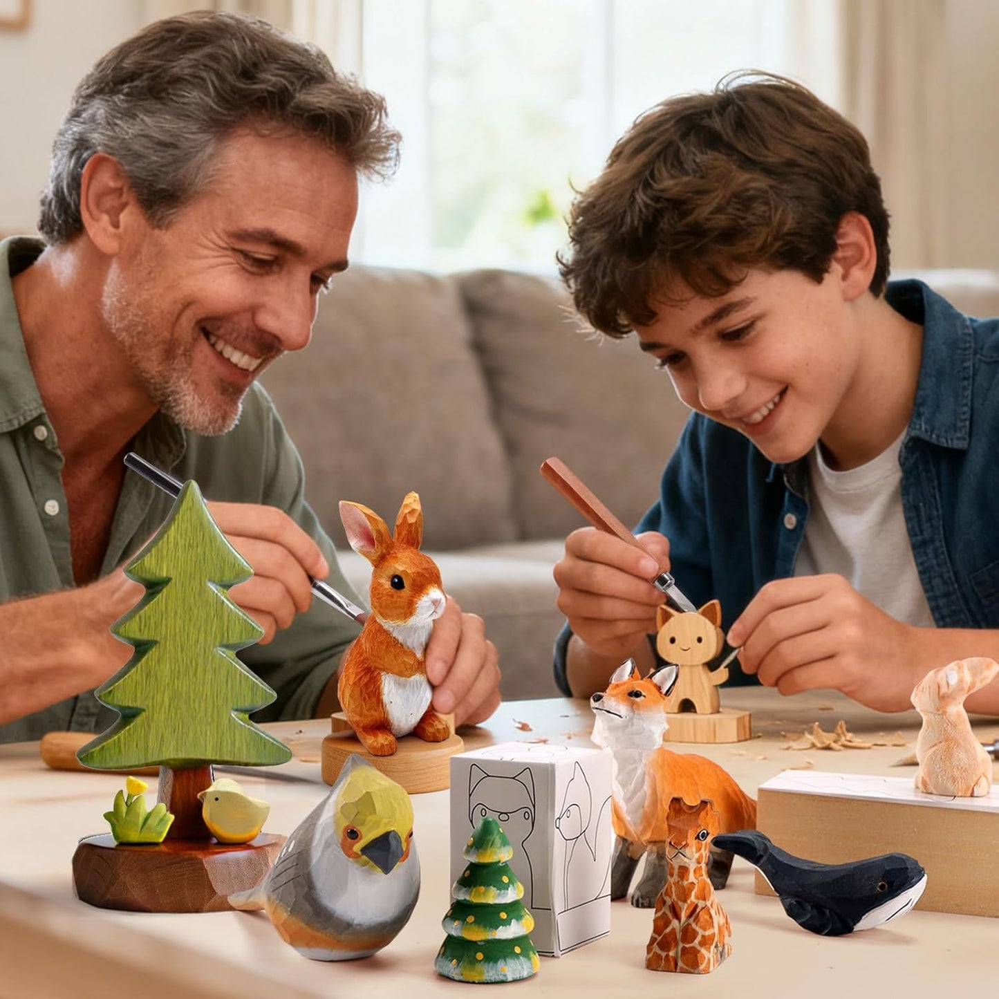 Wood Carving Kit for Beginners - Whittling Kit with Wood Blocks and Paint Set - Carving Tools for Beginners - Hobbies for Women and Men - Arts and Crafts for Adults & Kids - Gift for Girls and Boys