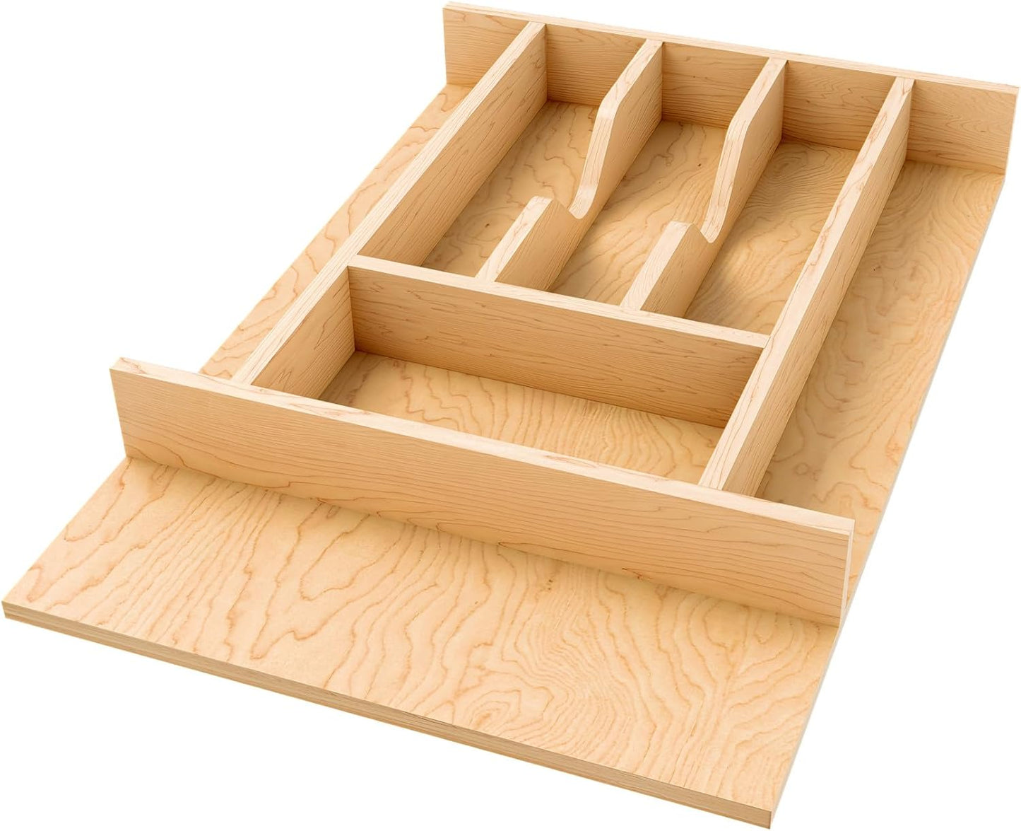 Rev-A-Shelf Natural Maple Right Size Utensil Insert Home Storage Kitchen Organizer 7 Compartment Drawer Accessory, 19 1/4" x 19 1/2", 4WCT-24SH-1