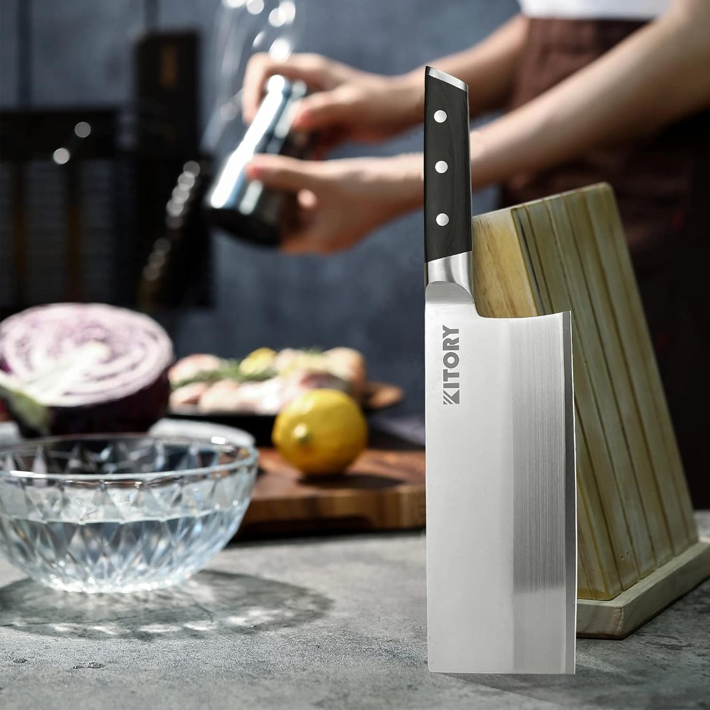 Kitory Slicing Carving Knife - 12" Brisket Knife - Pakka Wood Handle - Forged German High Carbon Steel Granton Blade, BBQ, Grilling Gifts For Men -Metadrop Series