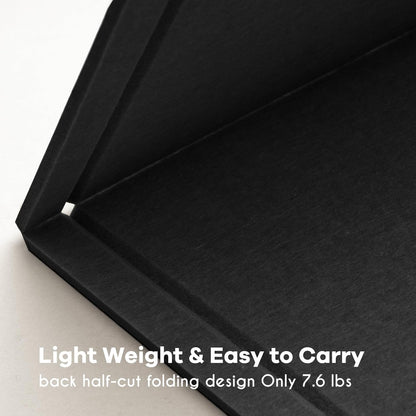 Lightomorrow Bulletin Board, 36 x 24 inches Felt Board - Decorative Pin Board, Cork Board Alternative for Wall, 3' x 2' Foldable Self-Adhesive Vision Board Prayer Board with 20 Pushpins - Black