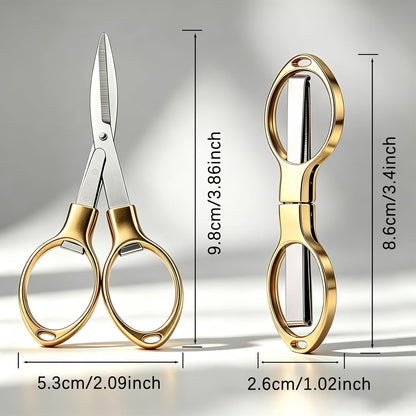 Folding Scissors, TSA Compliant & Portable, Compact, Safe Travel Scissors, Stainless Steel Retractable, 2 Pcs