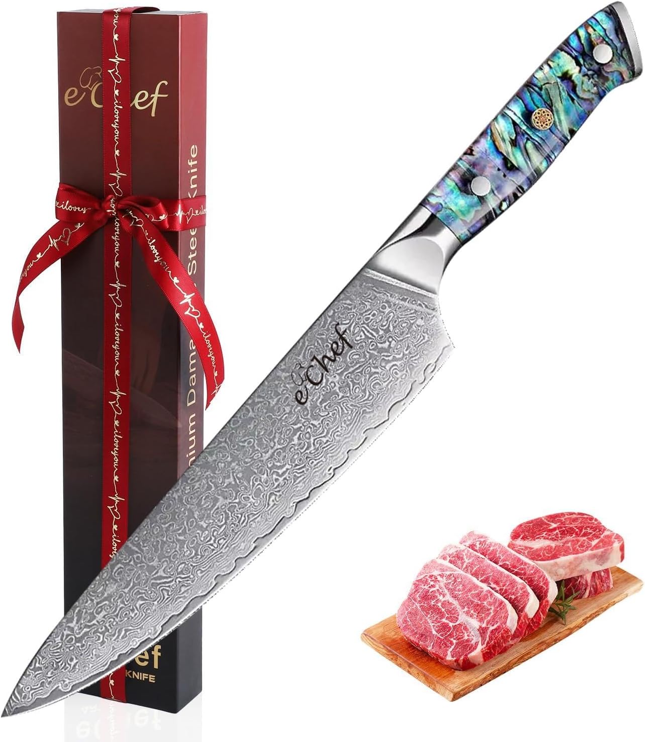 5-Inch Multifunctional Knife, 67-Layer Damascus VG-10 Steel, Abalone Handle, Sharp Knife for Fruits & Vegetables, Gift Box(5-inch utility knife)