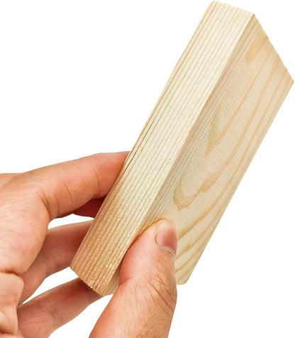 4PCS Rectangle Wood Boards Unfinished Wood Blocks for Crafting, 8x6x1in Blank Whittling Wooden Blocks for Wood Carving,Painting & Burning