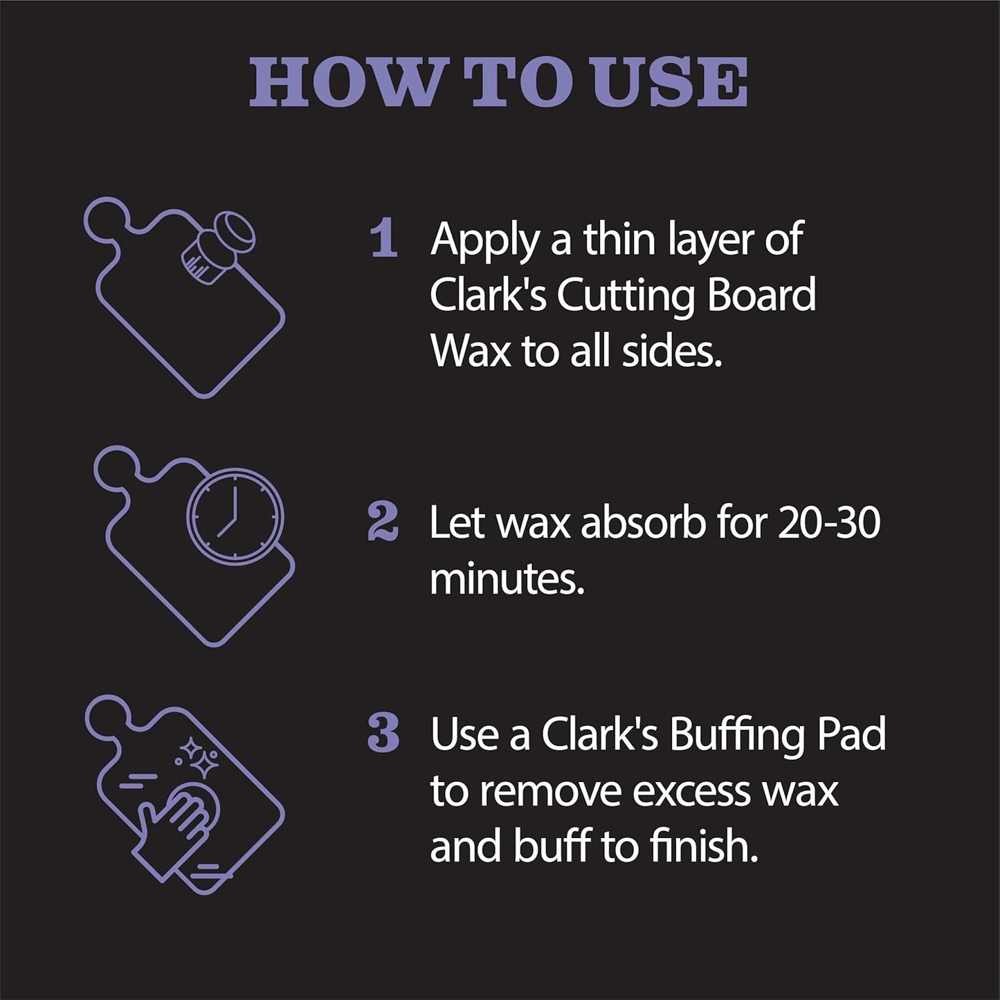 CLARK'S Food Grade Mineral Oil (12oz) and Carnauba Wax (6oz) Set - 100% Natural Butcher Block Oil and Cutting Board Wax - Food Safe Beeswax and Wood Cutting Board Oil with Orange & Lemon Extract