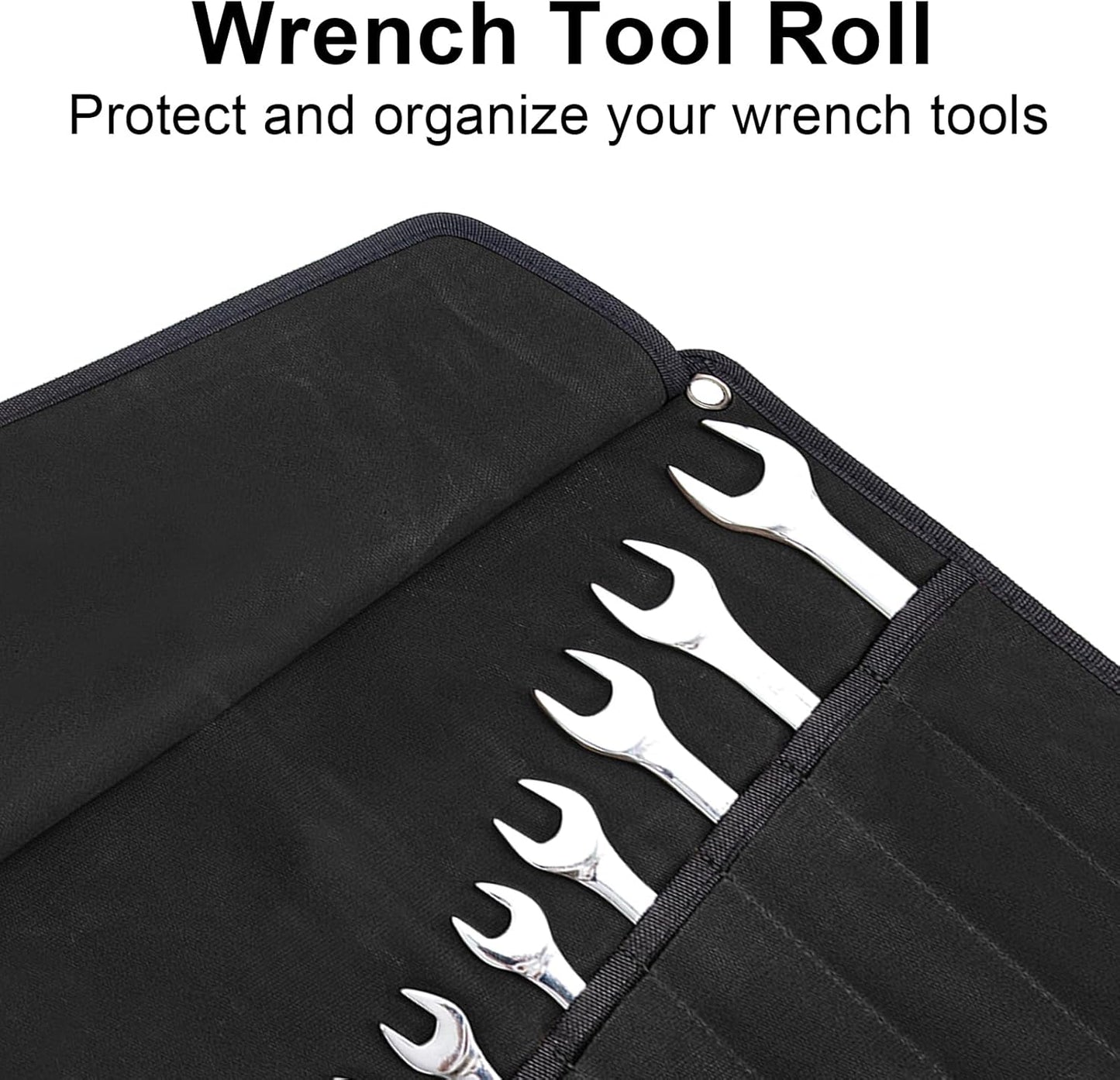 Chisel Roll,6 Pockets Roll Up Tool Pouch,Waxed Canvas Small Tool Roll Organizer and Wrench Roll Up Pouch,Store Chisel,Wrench,Pliers,Carving Knife (12-Brown)