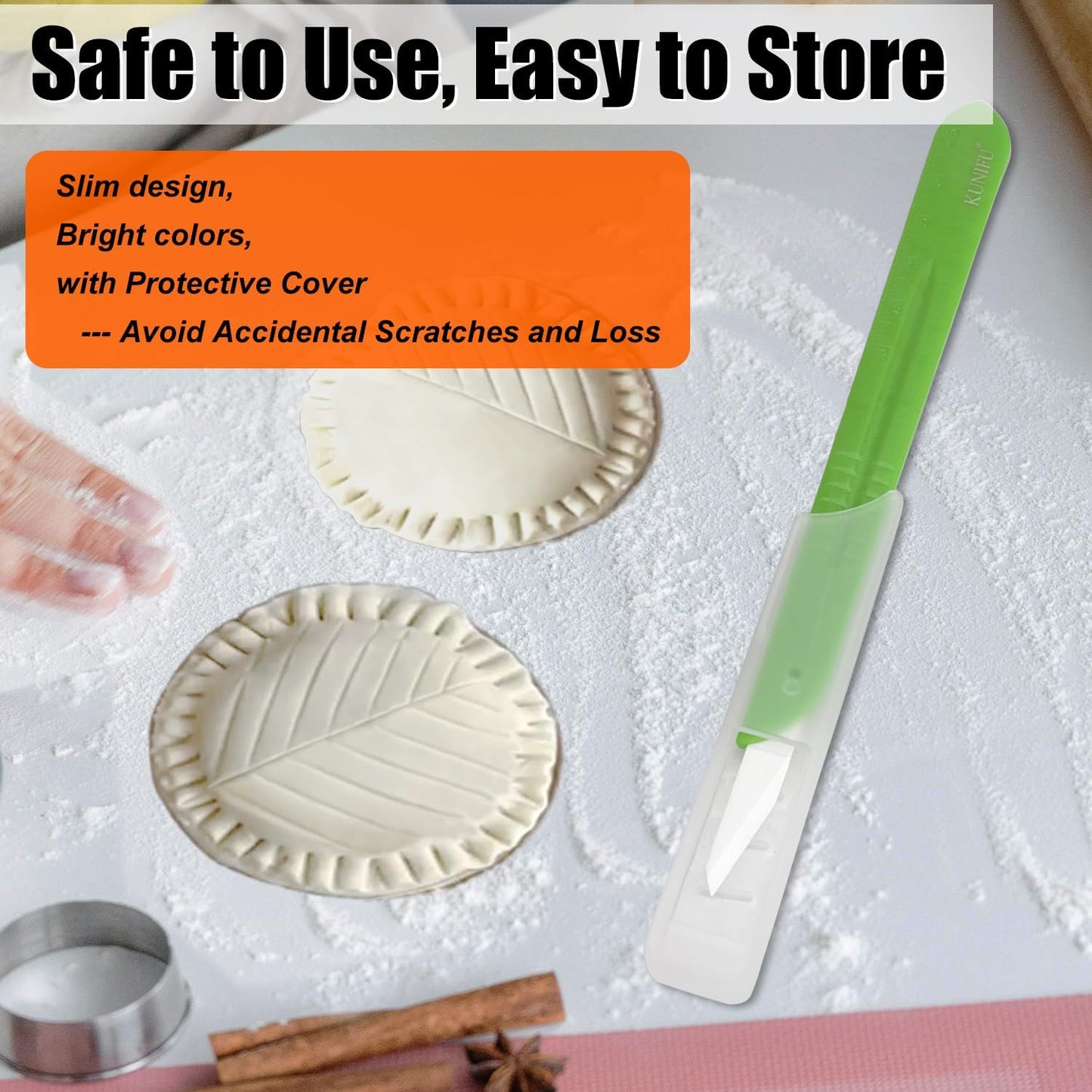 KUNIFU Bread Knife 9 Inch, Serrated Bread Slicing Knife with 5 Serration Types, Ultra Sharp High-Carbon Stainless Steel, Full Tang, Ergonomic Non-Slip Handle for Bread, Bagels, Cakes & Pastries