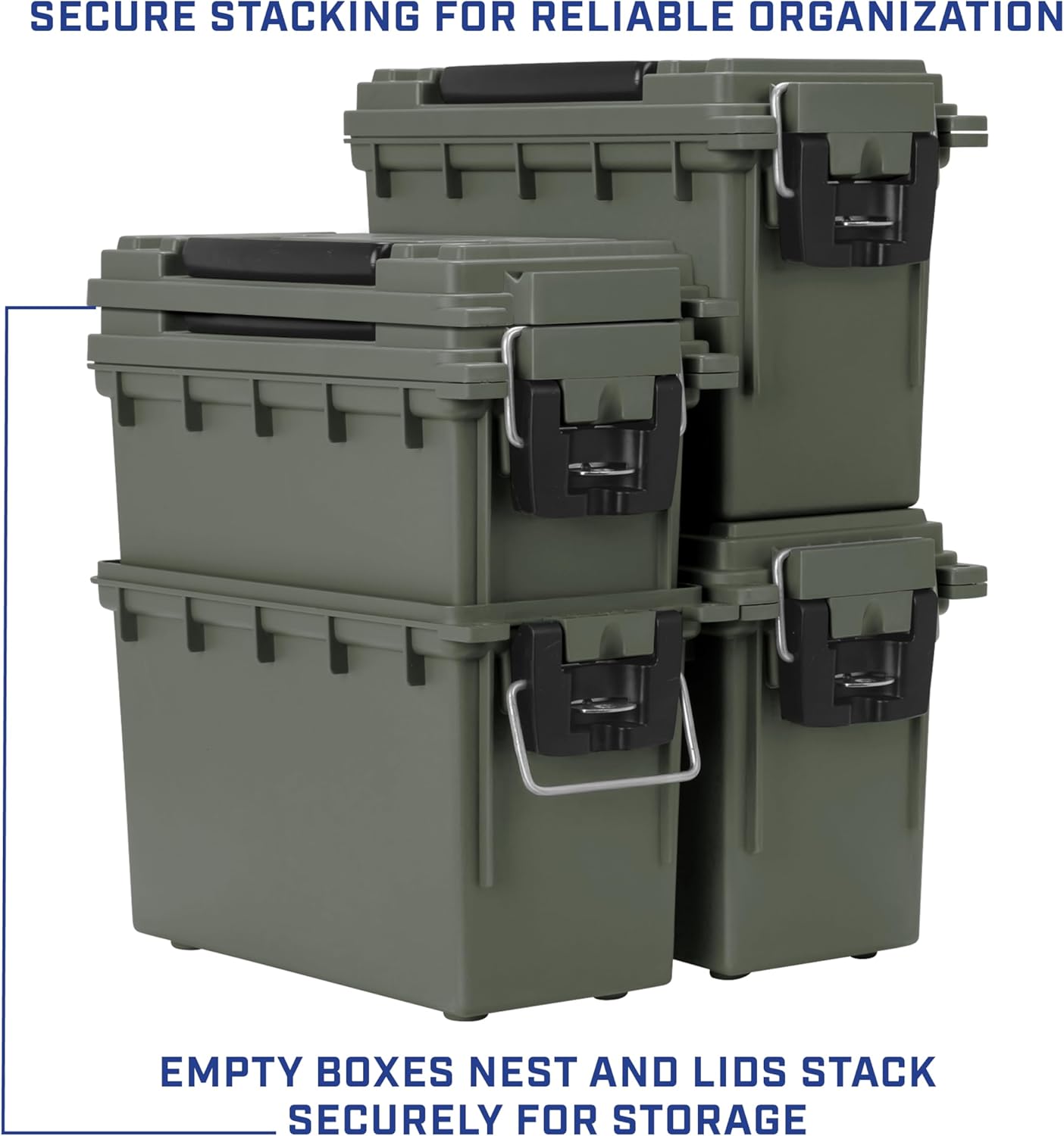 Sheffield 12629 Ammo Storage Box, Mothers Day Gifts for Mom,.30 Cal Field Boxes, Lockable Storage Box with Handle, Secures Hunting Gear, Supplies, and Bullets, Made in USA