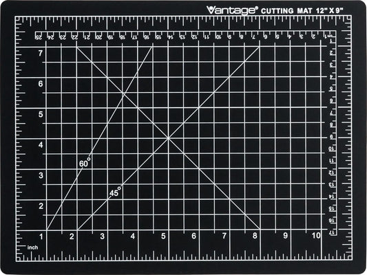 Dahle Vantage 10680 See-Through Premium Self-Healing Cutting Mat, 9"x12", 1/2" Grid, 5 Layers for Max Healing, Perfect for Crafts & Sewing, Clear