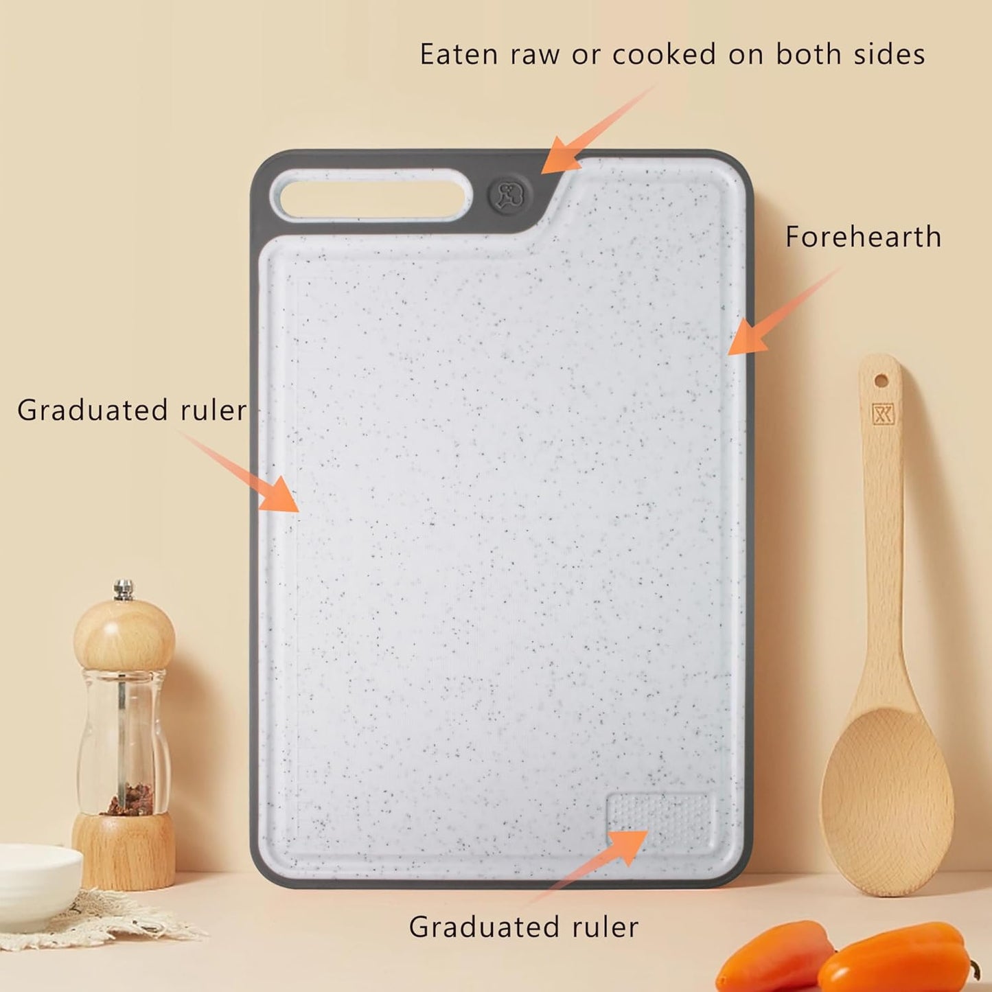 Cutting Boards for Kitchen,Large Cutting Board Set of 2,Non-Slip Cutting Board with Dandle and Juice Groovenon,Dishwasher Safe Cutting Boards (Green)
