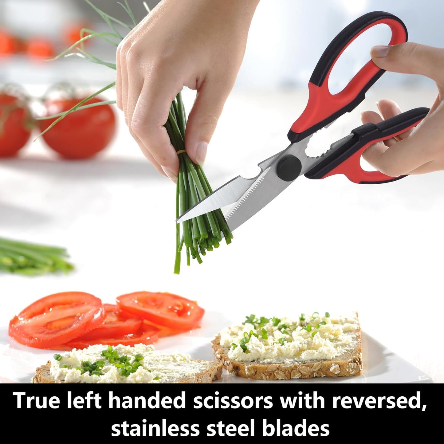 Left Handed Kitchen Scissors, Bailaipor Left Hand Kitchen Poultry Shears Tools All Purpose Heavy Duty