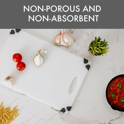 Dexas Non-Slip Cutting Boards with Non-Slip Measuring Guides, 2-Pack. Set includes Boards that measure 13"x 9" and 8"x 6.5"