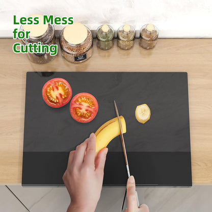 SWSKR Acrylic Cutting Board with Counter Lip,17.5"x13.5" Clear Cutting Board for Kitchen Countertop,Non-Slip,60% Thicker,Perfect for Bread,Meat,Veggies & More,Great Kitchen Essential Gadgets & Decor