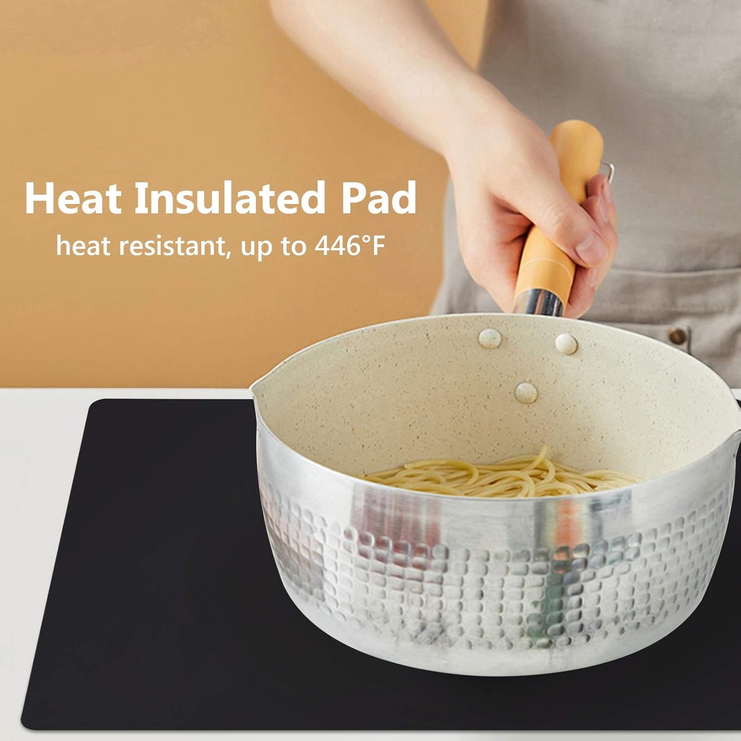 Gartful 25“x17”x0.03“ Silicone Mats for Kitchen Counter, Large Silicone Countertop Protector, Nonskid Heat Resistant Desk Saver Pad, Multipurpose Mat, Placemat, Dark Gray