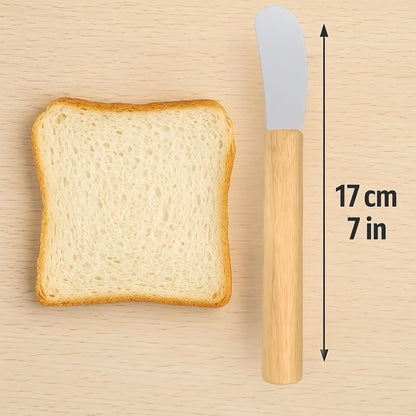 Butter Knives Set of 6, Wood Handle, Durable Stainless Steel Blade, Butter Knife for Smooth Spreading Butter Cream Cheese Jam, Ideal for Bagels, Sandwiches, Butter Knife Spreader 7 Inches