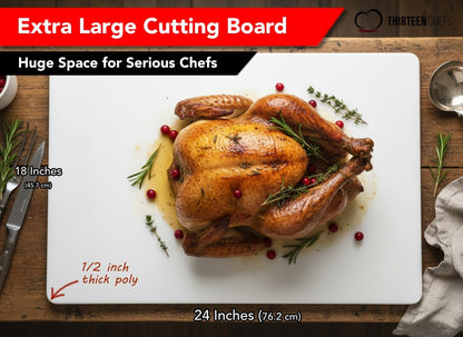 Commercial Blue Cutting Board - 24 x 18 Extra Large for Fish, Seafood and Shellfish, 1/2" Thick HDPP Plastic NSF Approved for Restaurants