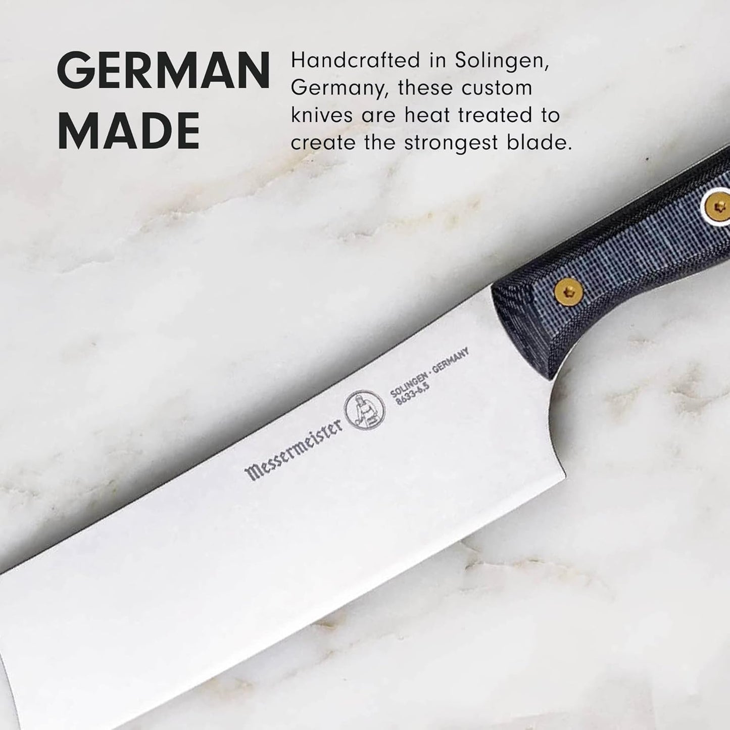 Messermeister Custom 6.5” Nakiri Knife, Black - X50 German Stainless Steel - Rust Resistant & Easy to Maintain - Made in Solingen, Germany