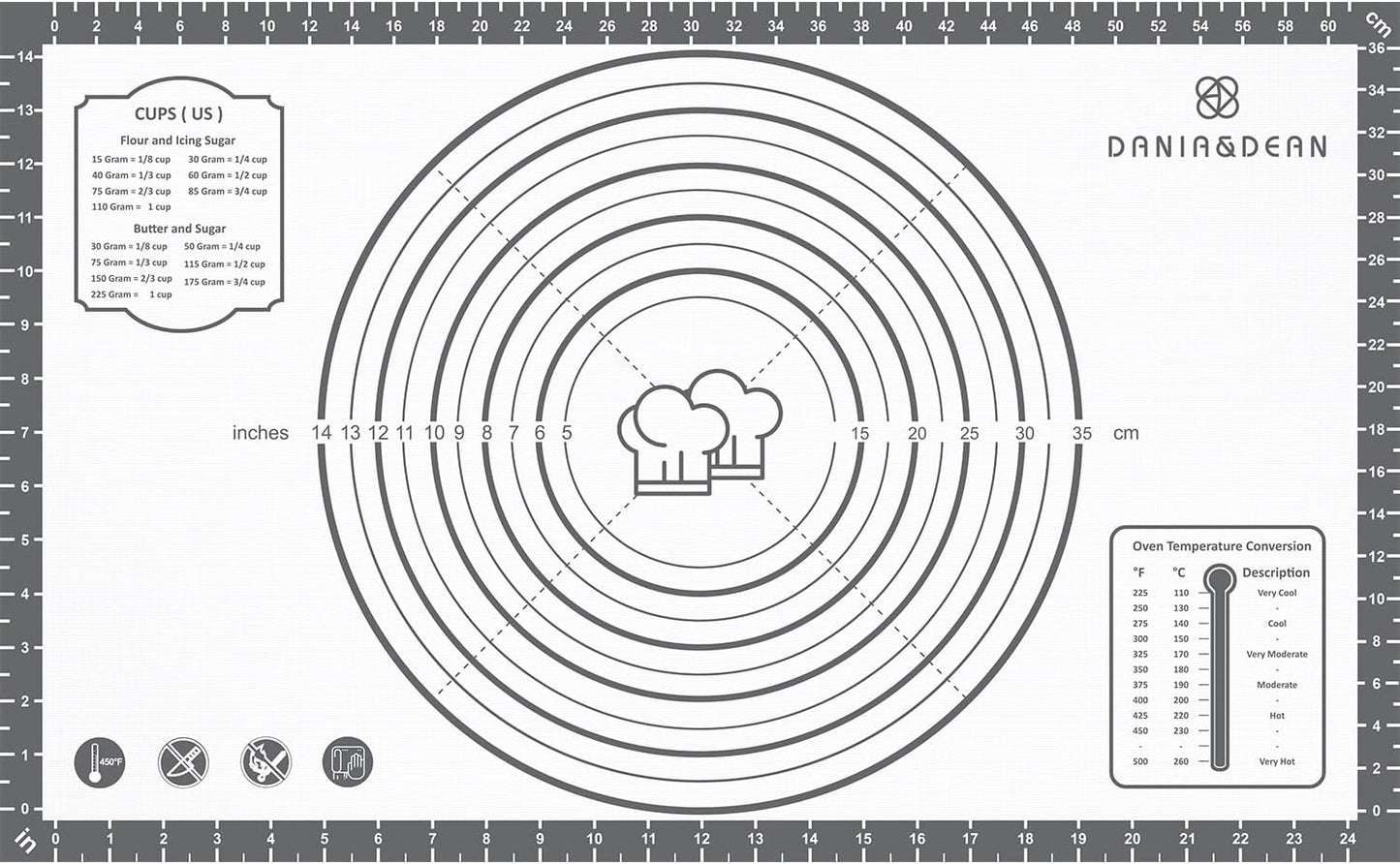 26x16 Inch Extra Thick Silicone Baking Mat with Measurements, Non-slip and Reusable - For Cookies, Bread, Pastry