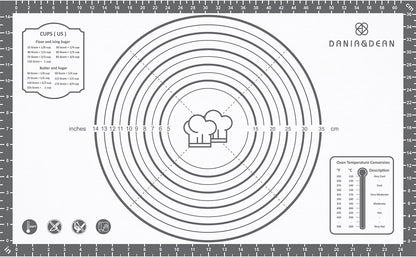 26x16 Inch Extra Thick Silicone Baking Mat with Measurements, Non-slip and Reusable - For Cookies, Bread, Pastry