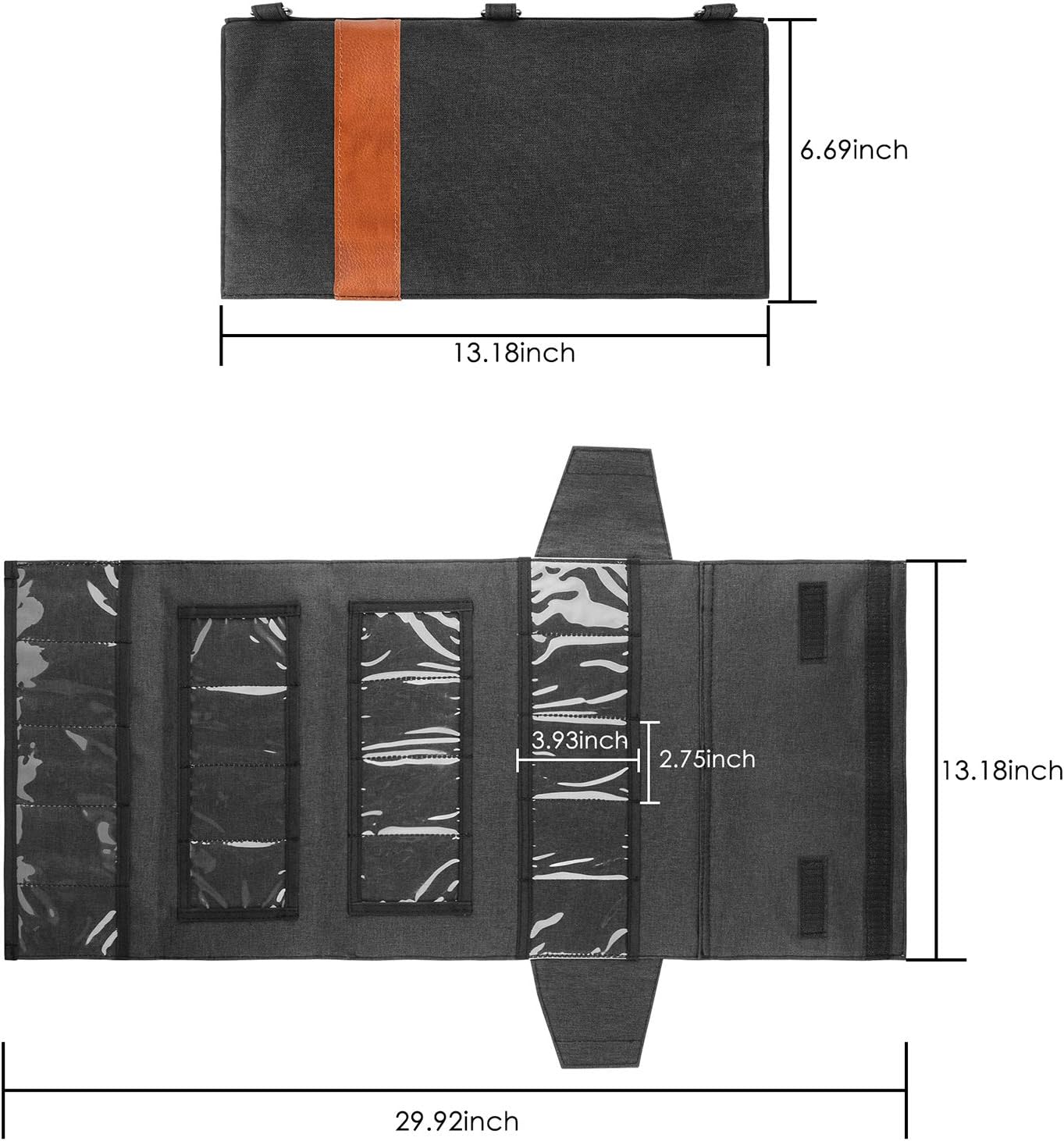 Linkidea Tactical Knife Roll Bag - 18 Slot Folding Knife Storage Pouch for Camping and Organizing