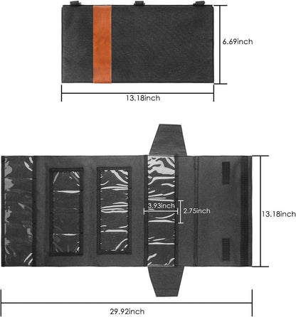 Linkidea Tactical Knife Roll Bag - 18 Slot Folding Knife Storage Pouch for Camping and Organizing