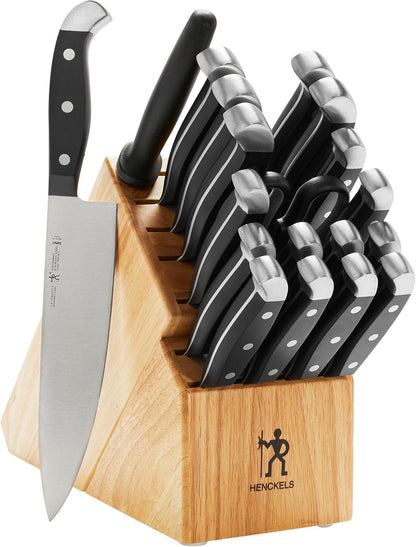 HENCKELS Statement Razor-Sharp 15-Piece White Handle Knife Set with Block, German Engineered Knife Informed by over 100 Years of Mastery