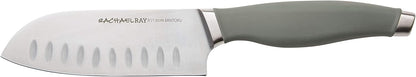 Rachael Ray Cutlery Japanese Stainless Steel Knives Set with Sheaths, 8-Inch Chef Knife, 5-Inch Santoku Knife, and 3.5-Inch Paring Knife, Teal