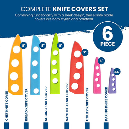 CHEF'S VISION Landscape Knife Blade Covers - Premium Kitchen Knife Guards - Protect your Knives With Stylish Knife Sheaths - Durable and Protective Knife Sleeves - Knives not Included