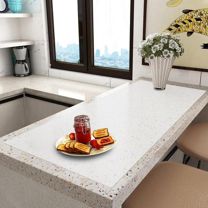 Silicone Mats for Kitchen Counter Thicker Extra Large Heat Resistant Mats Countertop Protector Liners for Bottom of Oven Air Fryer Coffee Maker, 24" x 16" x 2 mm, Translucent