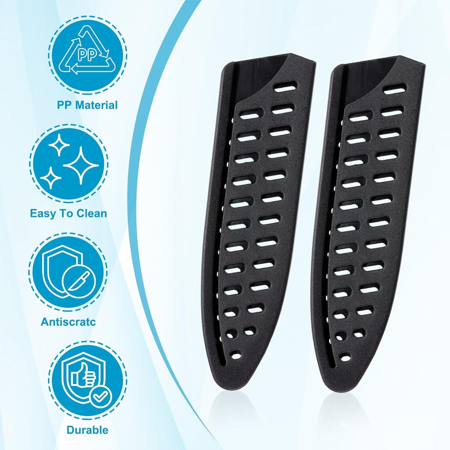 PATIKIL PP Safety Knife Cover Sleeves for 6" Chef Knife, 3 Pack Knives Edge Guard Blade Protector Universal Knife Sheath Portable for Kitchen, Black