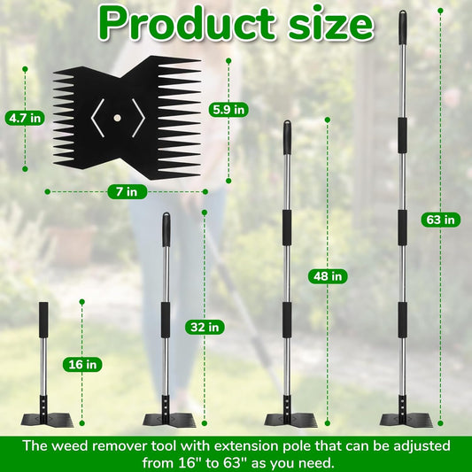Garden Tools,Weeder Tool,Portable Weeding Tool,Garden weed pulling tool,Adopt Anti Slip Handle,Conforms to Ergonomic Curves,Weed puller tool Suitable for Farm Planting,Gardening(Black Orange Handle)