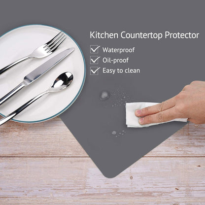 Gartful 25“x17”x0.03“ Silicone Mats for Kitchen Counter, Large Silicone Countertop Protector, Nonskid Heat Resistant Desk Saver Pad, Multipurpose Mat, Placemat, Dark Gray