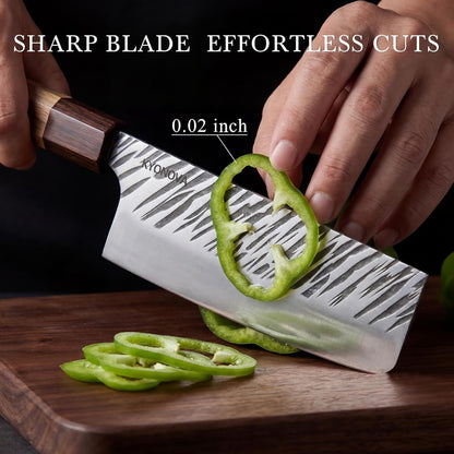 7 Inch Santoku Knife, 9-Layer VG10 High Carbon Steel Multipurpose Japanese Kitchen Knife, Sharp Steak Knife & Brisket Knife with Rosewood Handle for cutting meat for Home & Restaurant